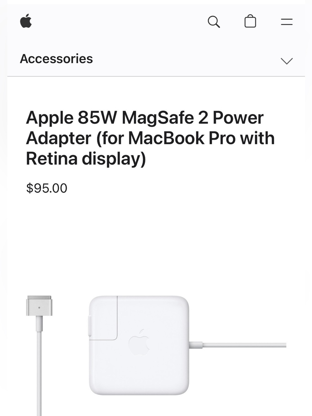85W MagSafe 2 Power Adapter